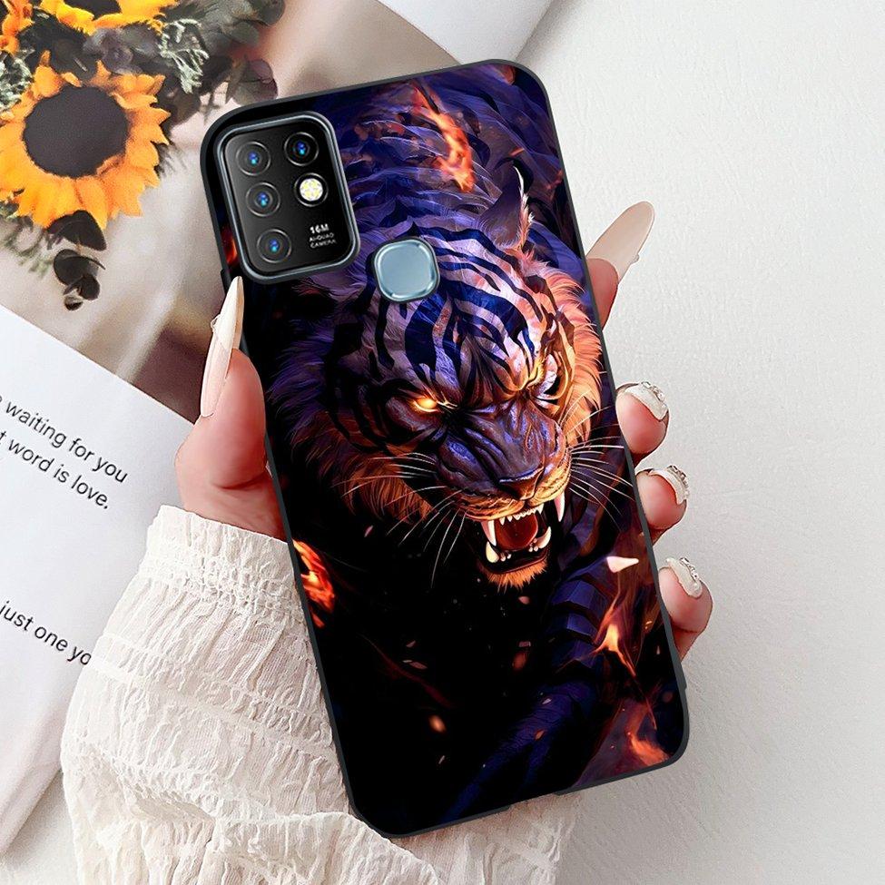 Для Infinix Hot 10 Чехол Силиконовый Милый Кот Модные Цветы Роскошная Расписная Задняя Крышка Для Чехла Телефона Inifnix Hot 10 X682B X682C