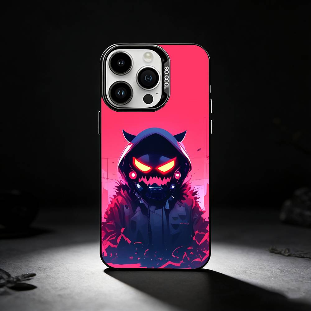 Cool Masked Guy Phone Case For iPhone 17,16,15,14,13,12,11 Plus,Pro Max,XS,Colored silver phone case