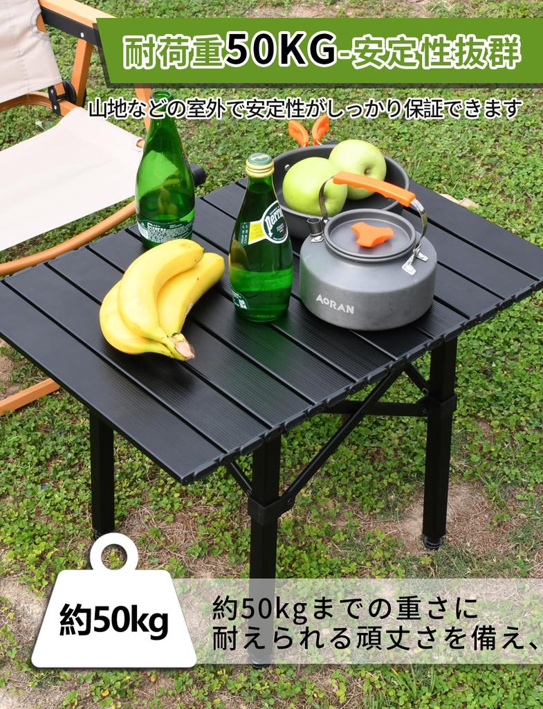 Folding Camping Table Latest Improved Load Capacity Outdoor Table Made of Aluminum Alloy Ultra Light Easy Assembly In 1 Camping Table Wood Style Roll