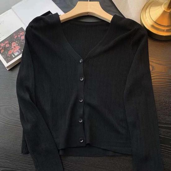 Женский кардиган Yousheng Sun Knit с длинным рукавом и V-образным вырезом на пуговицах, тонкое шелковое пальто, летний ребристый укороченный топ для активного отдыха, путешествий, работы, пляжа