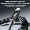 120W USB C To Type C Cable Retractable Car Spring Fast Charging Cable With Digital Display For iPhone 15 Samsung Huawei Xiaomi