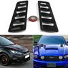 1Pair Car Front Bonnet Hood Vent Louver Decorative Sticker Black Scoop Cover Air-Flow Inlet Cooling Universal Fit Most Cars