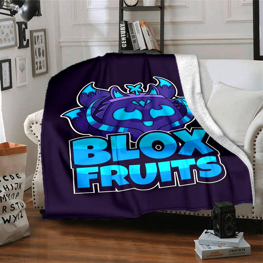 Blox Fruits Theme Printed Blanket - Perfect for Couch, Bed, Travel & Outdoor Use | Machine Washable, Cozy & Durable.