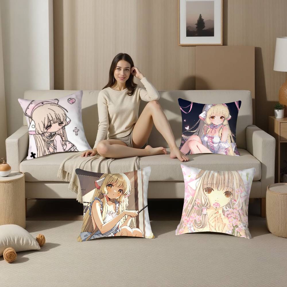 C- Chobits Холст Милый Аниме Наволочка Плюшевая Ткань Мягкая Наволочка Двусторонний Принт Чехол для Подушки Домашние Подарки