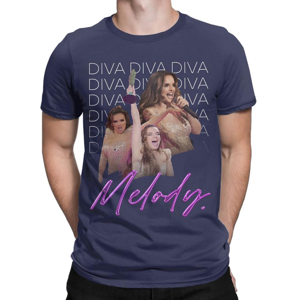 Melody Esa Diva Eurovision 2025 Spain Graphic Printing T Shirt for Men Women  Pure Cotton  Tee Shirt Clothing