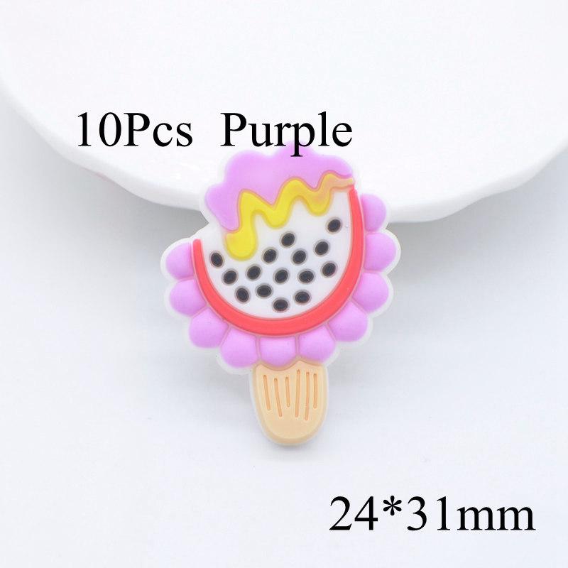 10Pcs Cartoon Fruit Ice Cream Food Figurines Flatback Scrapbooking Ornamnet Patches Accessories DIY Crafts Supplies