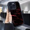 Черный Чехол для iPhone 14/15/16/17 Pro Max с Красным Светящимся Узором «Лестница»