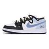 Jordan Air Jordan 1 Puppy Fragment Нескользящие износостойкие Низкие винтажные баскетбольные кроссовки Мужские Черно-синие 553558-131(Команда85-)