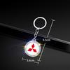 For Mitsubishi Ralliart Lancer Ex Mirage V33 Delica Pajero Galant Eclipse Diamond Keychain Key Rings Pendant Car Logo Key Holder
