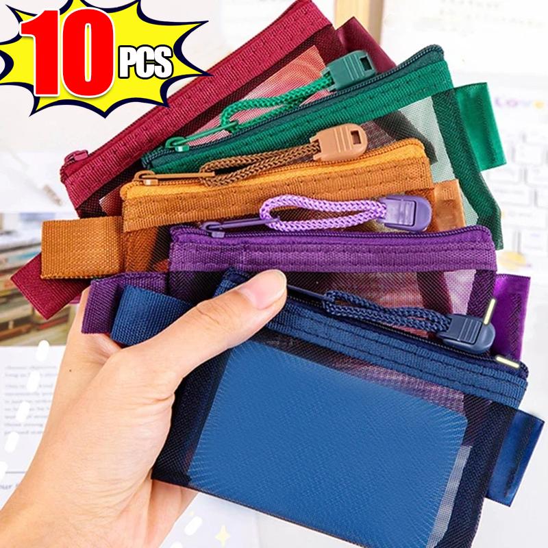 1/10 шт. нейлоновая сетка на молнии сумки кошелек для денег наушники кабель для передачи данных удостоверение личности держатель кредитной карты мини сумка для хранения дорожный органайзер сумка