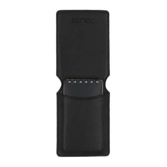 Полицейский блокнот, натуральная черная кожаная обложка,