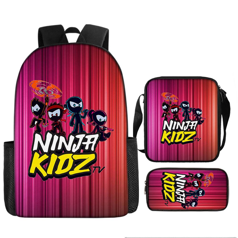NINJA KIDZ Набор из 3 предметов Детский Школьный Рюкзак с Сумкой через Плечо Пеналы Школьные Сумки для Мальчиков Девочек Лучший Подарок