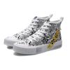 Disney X Li Ning Comfortable Versatile Durable Breathable High-Top Canvas Shoes Women Sneakers Black White AGCP338-5