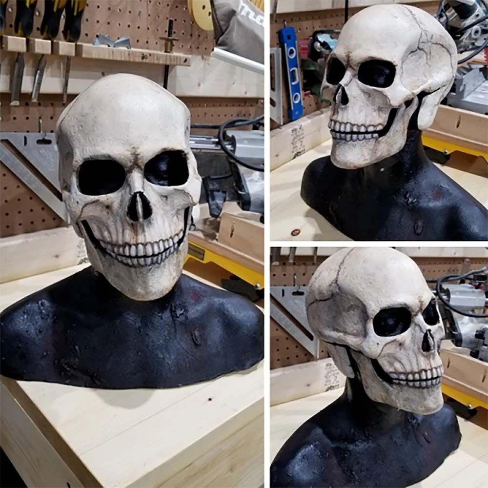 Prank Head Cover Easter Party Halloween Props Full Head Skull Skull Mask Halloween Mask Movable Jaw