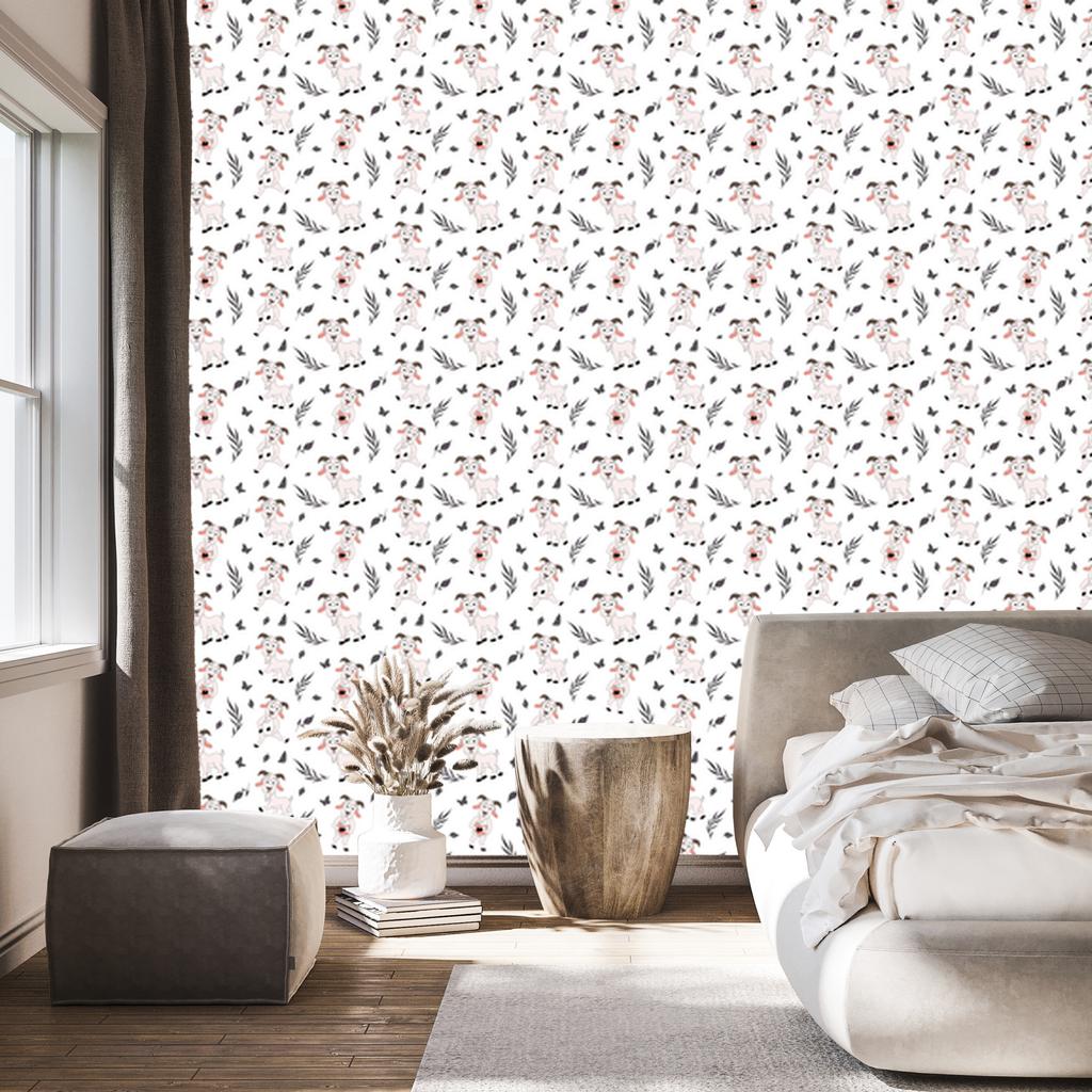 Kozy Wallpaper in white, light gray and gray for the living room and bedroom 50x1000