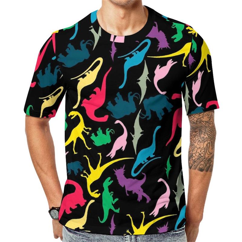 Футболка с 3D-принтом динозавра Мужская Женская одежда Милый узор динозавра Детская новинка Топы и футболки Повседневная мода Мультяшная футболка