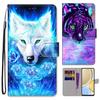 Fashion Painted Pattern Cover Lanyard Flip Leather Case For iPhone Samsung Huawei Honor Xiaomi Redmi OPPO Realme Moto Asus