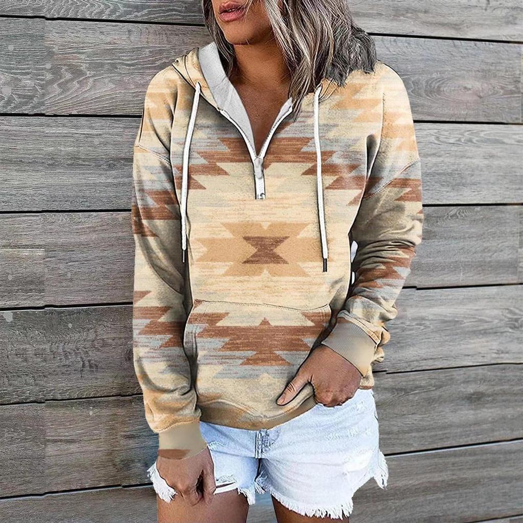 Hot Selling Women's Clothing Autumn And Winter New Ethnic Tribal Hooded Sweater Coat Women Outwear Top