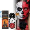 Gothic Foundation + Black And Red Face And Body Painting Halloween Makeup, Face Painting Set And Brush Cosplay Party Stage