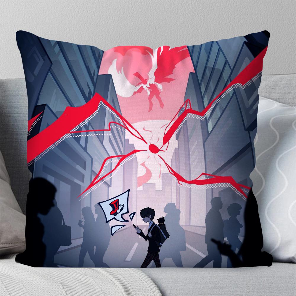 P-Persona 5 Ролевая игра Наволочка Квадратная Подушка Спальня Диван Отдых Комфорт Подушка для Автомобиля Гостиная Домашний Декор 40X40