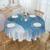 Marble Line Blue Gradient Round Tablecloth Waterproof Table Cover For Wedding Party Decoration Dining Table Cover