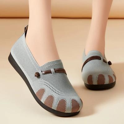 Модные женские повседневные элегантные вязаные балетки 2025 Новые весенние сетчатые мокасины Женские модные прогулочные лоферы Слипоны Мягкая обувь