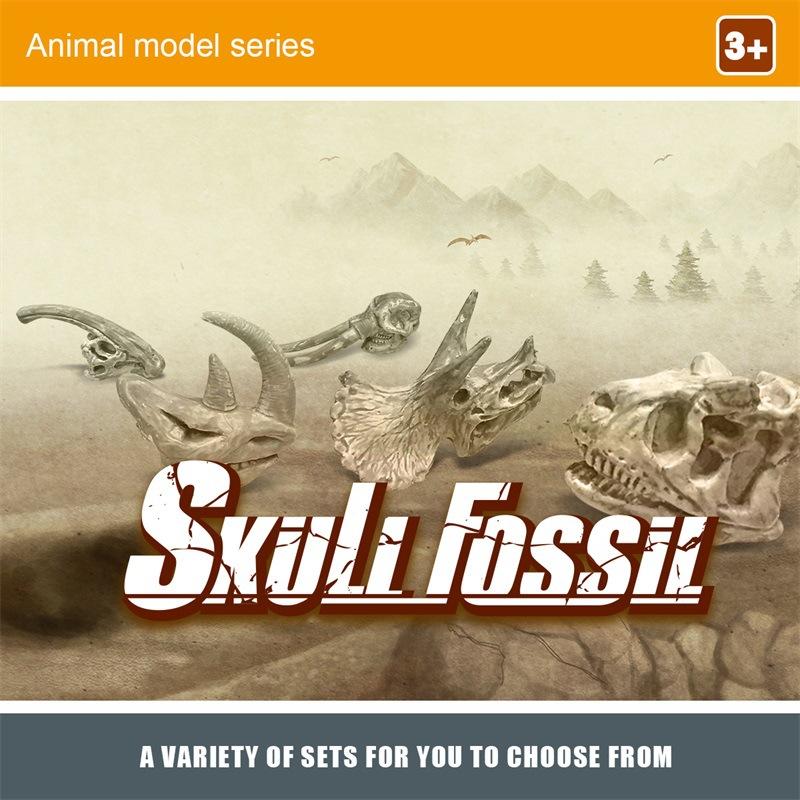 Симуляция Мини Доисторическое Животное Динозавр Модель Черепа Набор Коробка для Хранения Детская Игрушка Декоративное Украшение