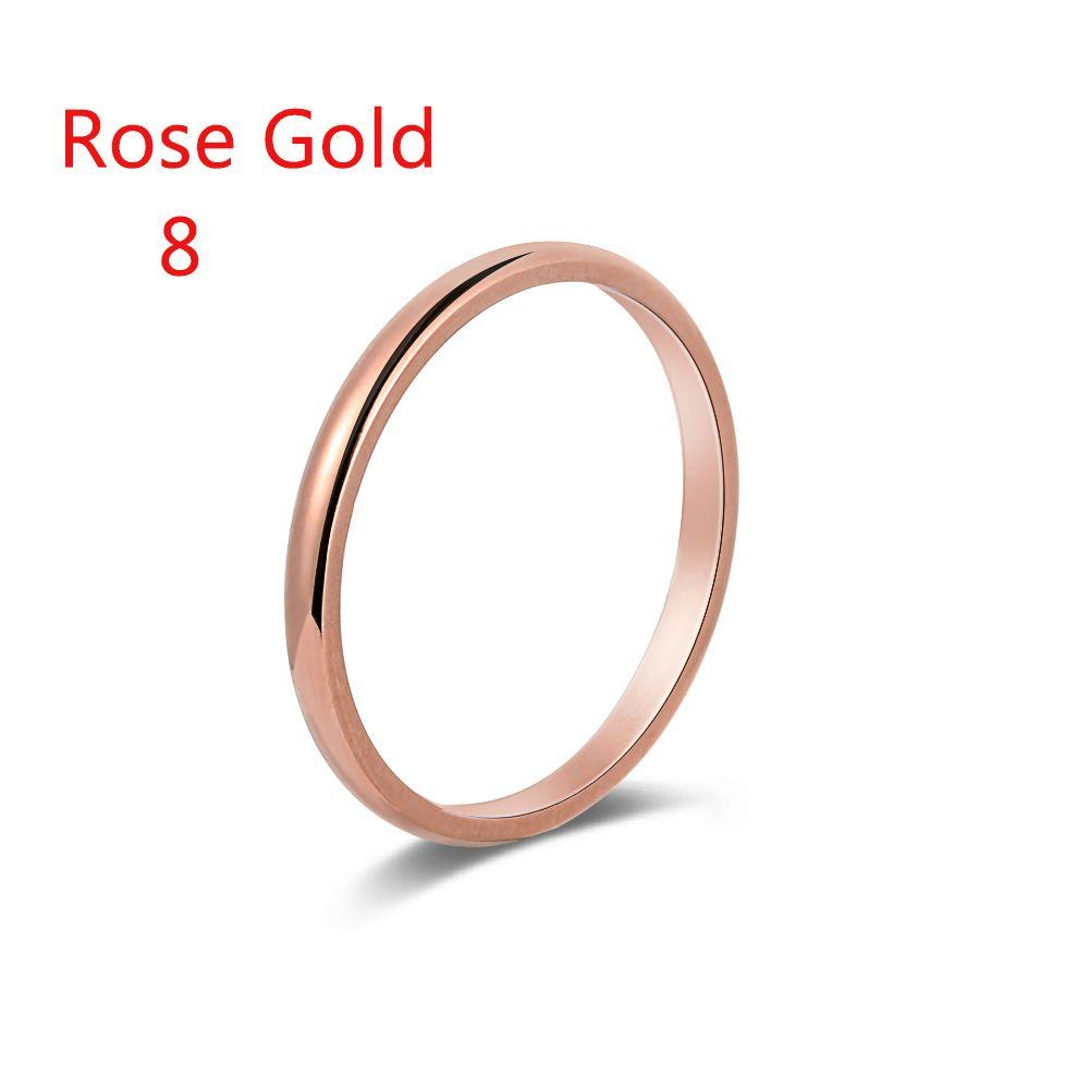 Women Girl Size 3-10 Party Jewelry 2MM Thin Ring Stainless Steel Plain Band Finger Knuckle