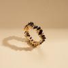 Luxury Copper Inlaid Black Zircon Geometric Index Finger Rings for Women Personality Irregular Metal Punk Ring Tail Ring Jewelry