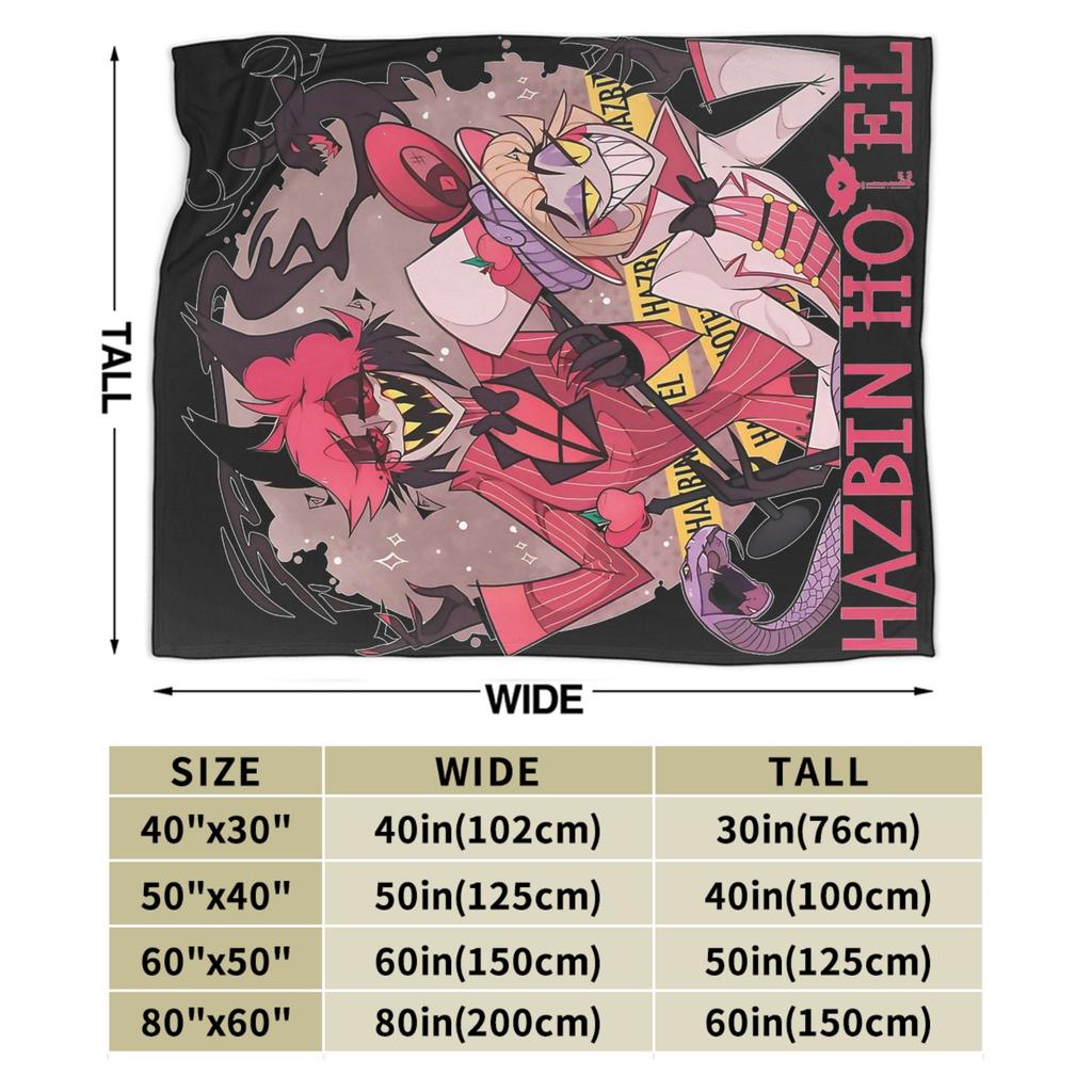Hazbins Hotels Alastor and Lucifer Blanket Coral Fleece Plush Summer Demon Super Warm Throw Blankets for Sofa Car Rug Piece