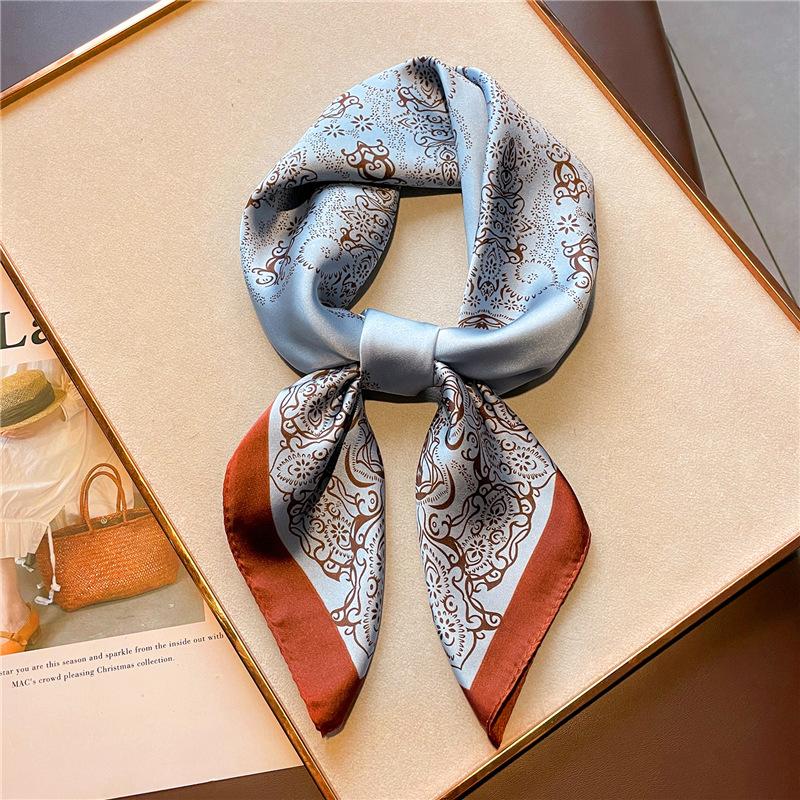 70 * 70cm New Silk Small Square Scarf For Women'S Neck Protection Professional Scarf Versatile Hair Tie Headscarf Scarf