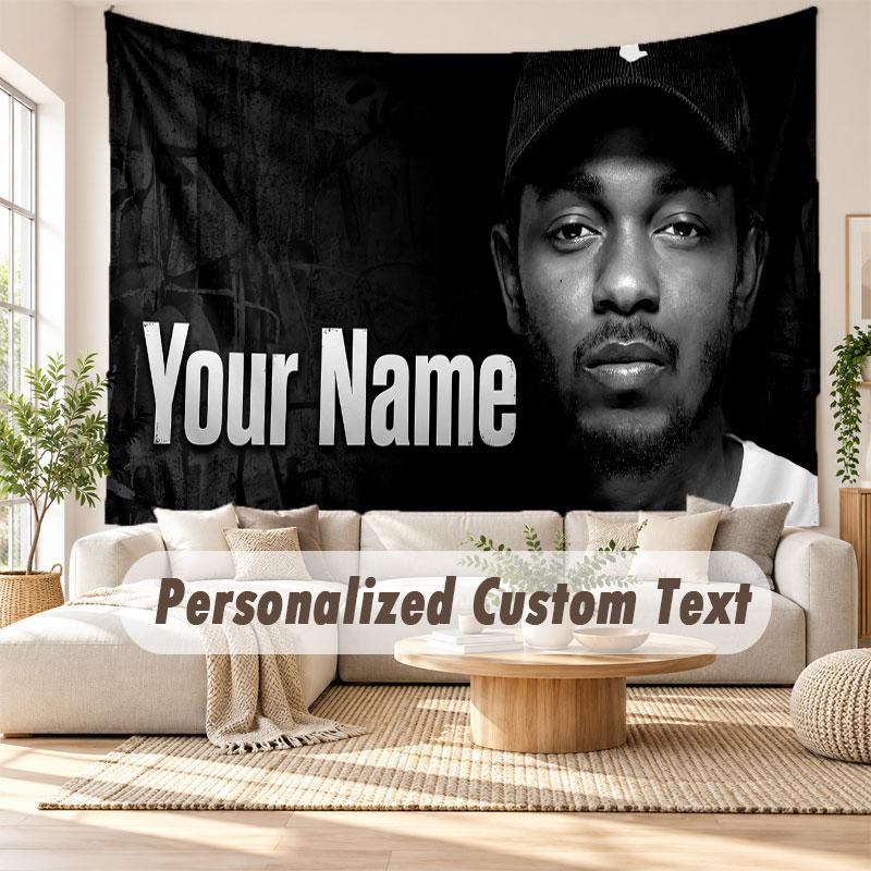 Custom Name Wall Hanging Tapestry,Kendrick Lamar Decorative Backdrop Tapestry For Dorm Home