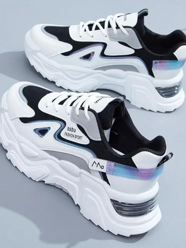 Женские кроссовки на платформе, плоские туфли для женщин, повседневные кроссовки, женские, массивные, спортивная обувь, новинка 2025 года