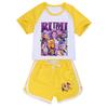 4836 Детский Девочки POP Rumi Zoey Mira Принт Футболка Шорты Спорт Спортивный Костюм Комплект Одежды