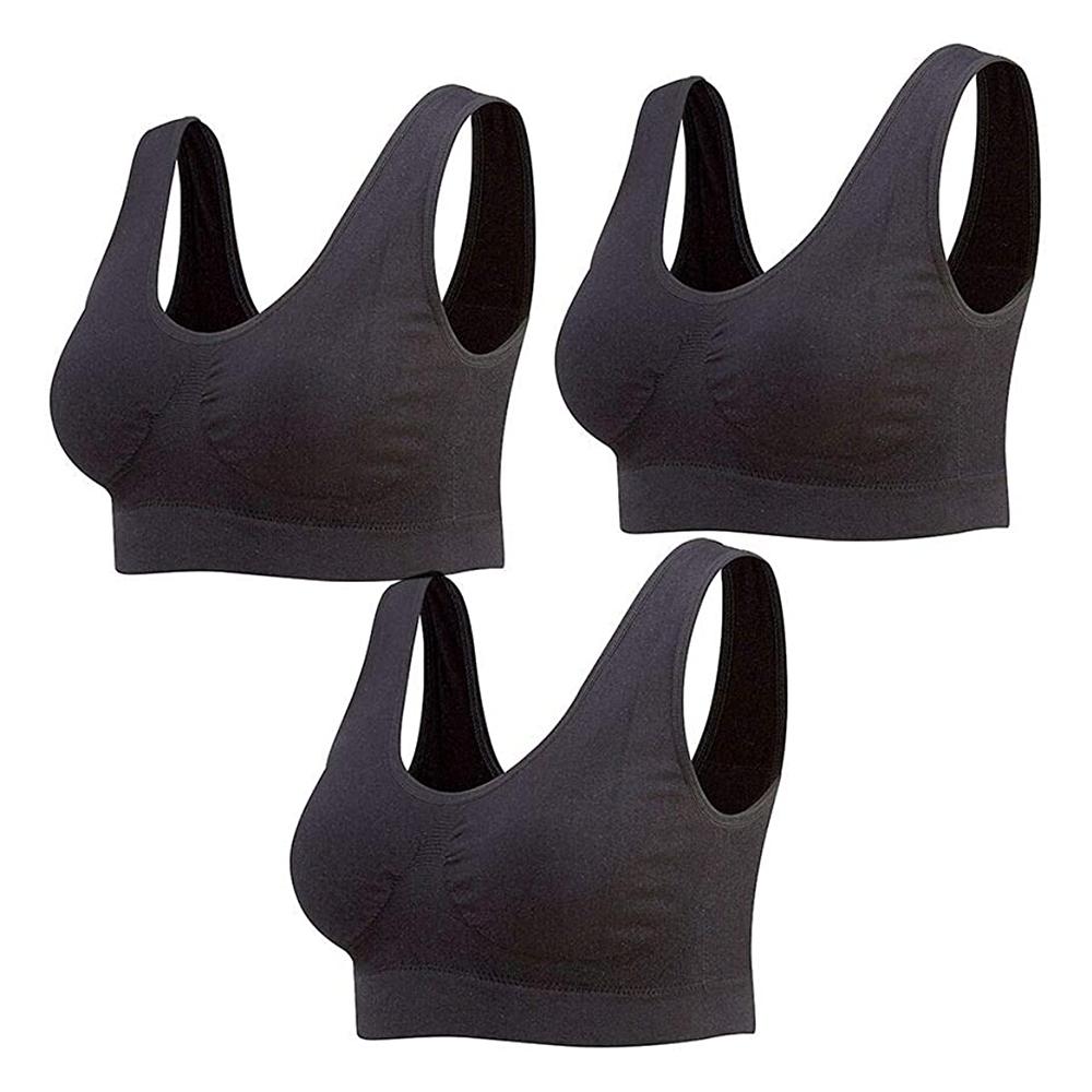 3 шт./компл., бесшовный спортивный бюстгальтер больших размеров, бюстгальтер для йоги без косточек со съемными подушечками для женщин