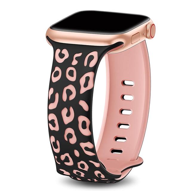Ремешки с гравировкой леопарда для Apple Watch Band 45 мм 44 мм 49 мм 41 мм 46 40 мм Correa Bracelet Iwatch Series 10 9 8 7 SE 6 5 3 Ultra 2