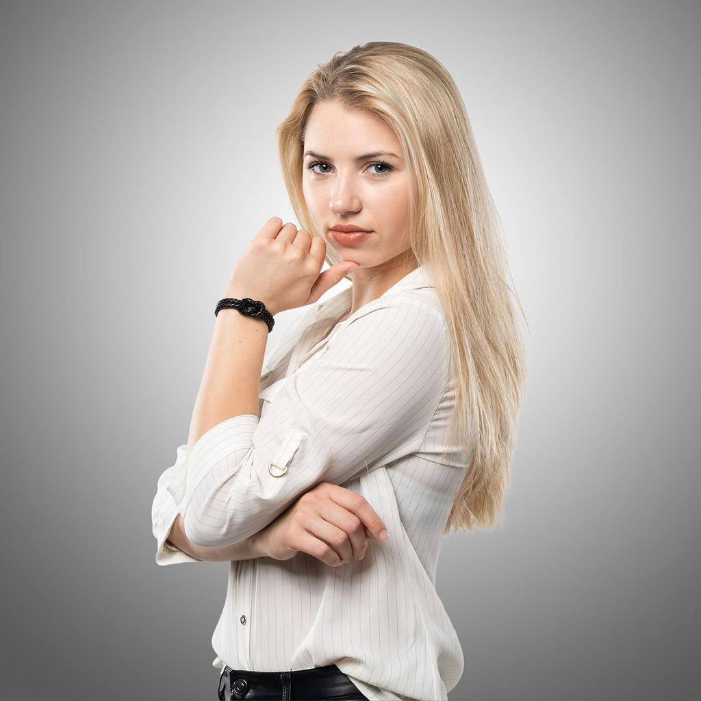 Bracelet Black Leather 18cm with Gift Box Jewelry Friendship Gifts for Wife Women's - Mother, Brother, Daughter,