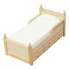 Wooden 1:12 Dollhouse Mini Single Bed Scene Decoration Furniture Modern Wood Color Drawer Bed