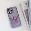 Милый чехол для телефона с 3d рельефным фиолетовым бантом и бабочкой из мультфильма для Iphone 11 12 Promax 13 14 Pro Max, защитная задняя крышка, капа