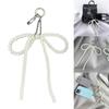 Pearl Bowknot Pendant Keychain Beaded Phone Charm Detachable Bow Phone Lanyard Handmade Keyring Jewelry for Wallet