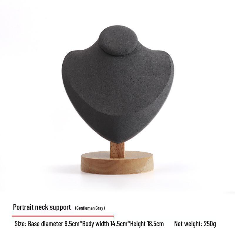 Деревянная подставка для украшений из массива дерева для серег, колец и ожерелий с нефритовым подносом