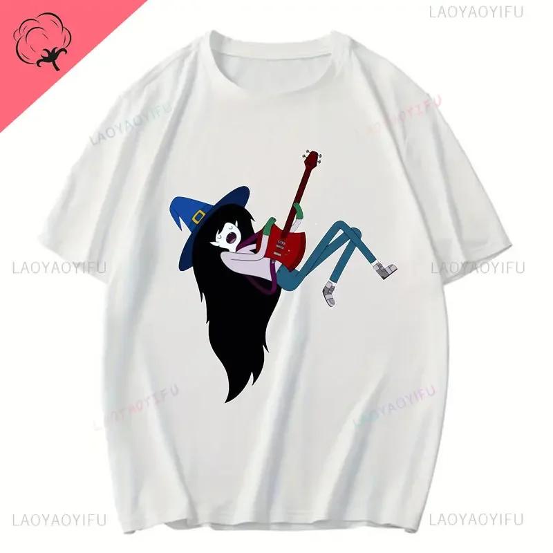 Модная хлопковая футболка Время приключений Марселин Королева вампиров Футболка с коротким рукавом Летняя одежда с круглым вырезом Унисекс Повседневные топы