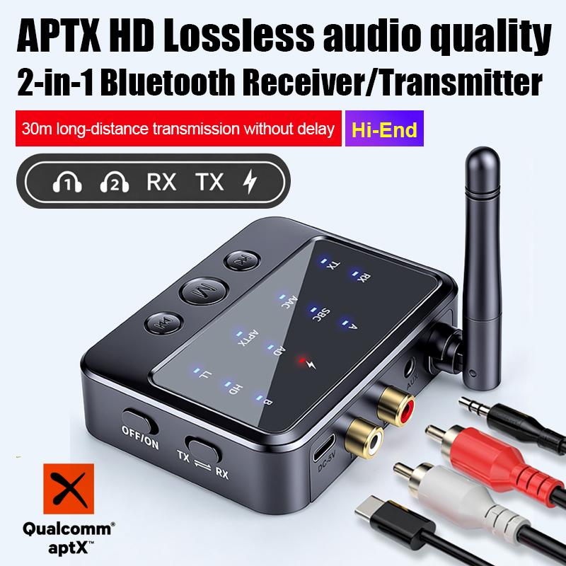 Двойной Bluetooth 6.0 Приемник-Передатчик Steam aptX HD/LL Низкая Задержка 3,5 мм AUX RCA Разъем Беспроводной Аудио Адаптер Для ПК ТВ