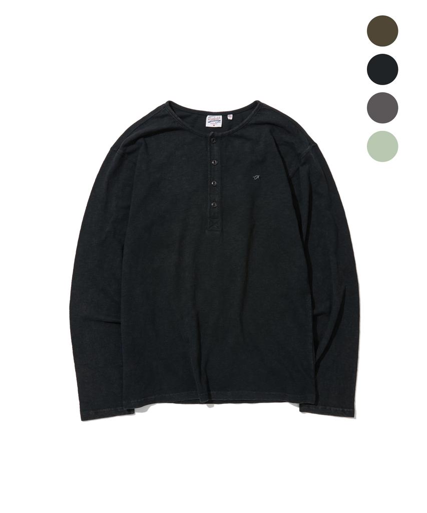 PENFIELD [Pf] Хлопковая фактурная стираная футболка-henley с длинным рукавом_Fs3Kl01U