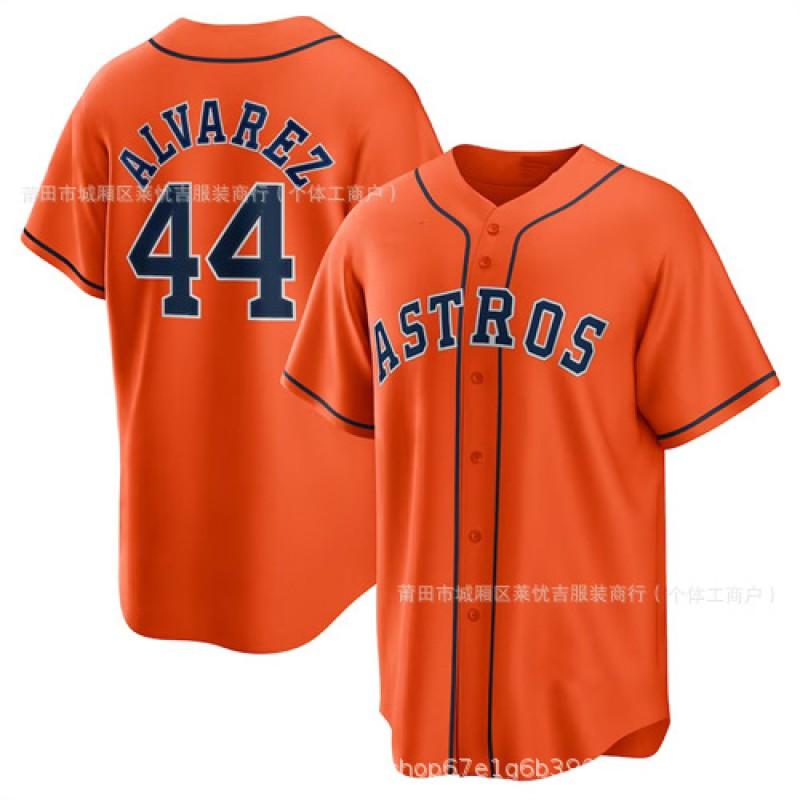 Houston Astros 27 30 44 35 Embroidered Baseball Jersey Button-up Sweatshirt Men Women