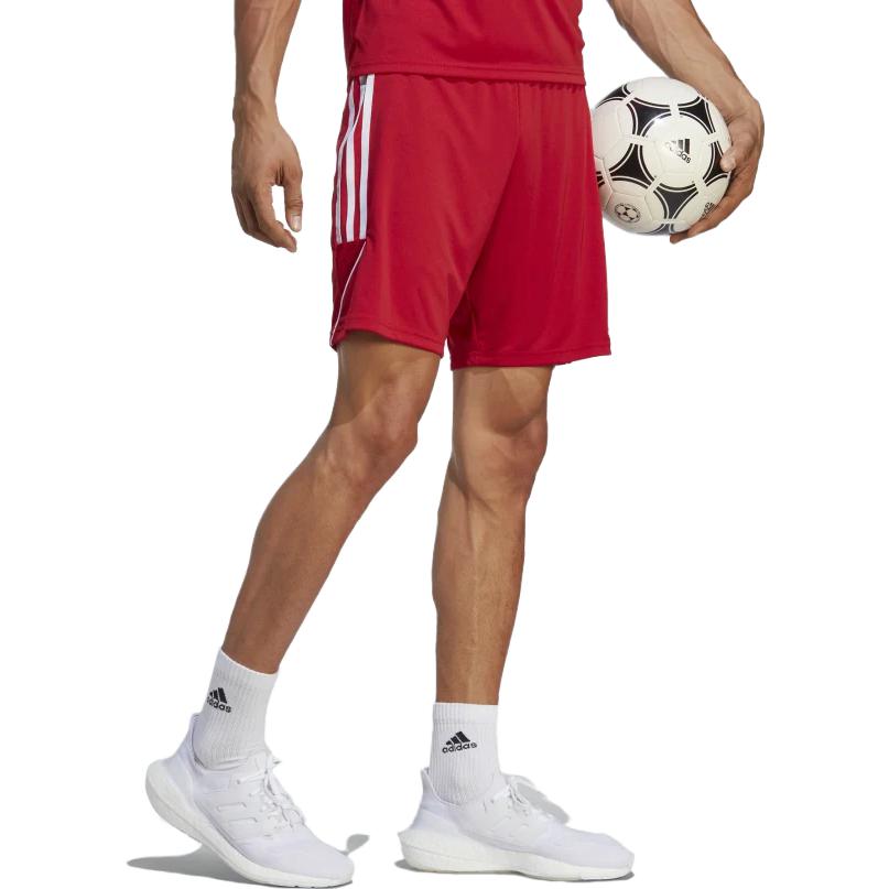 Adidas Three Stripe Logo Print Mid Waist Straight Leg Shorts Men Shorts Red IB8082