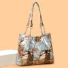 A Large-capacity Tote Bag with A Printed Texture A Personalized and Simple Commuter Underarm Single-shoulder Handbag