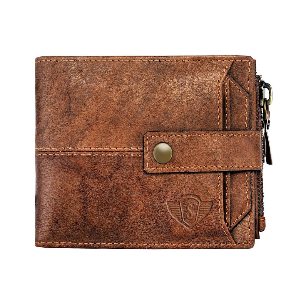 Brown Genuine Leather Wallet for Men with 12 Card Holder Slots | Wallet Men | RFID Wallet | Men Wallet Purse
