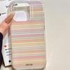 Корейский чехол Ins с полноэкранным цветным полосатым рисунком для iPhone 17 16 15 14 13 12 11 Pro Max 17 Air Mini 78 Plus, стильный чехол в стиле Y2K.
