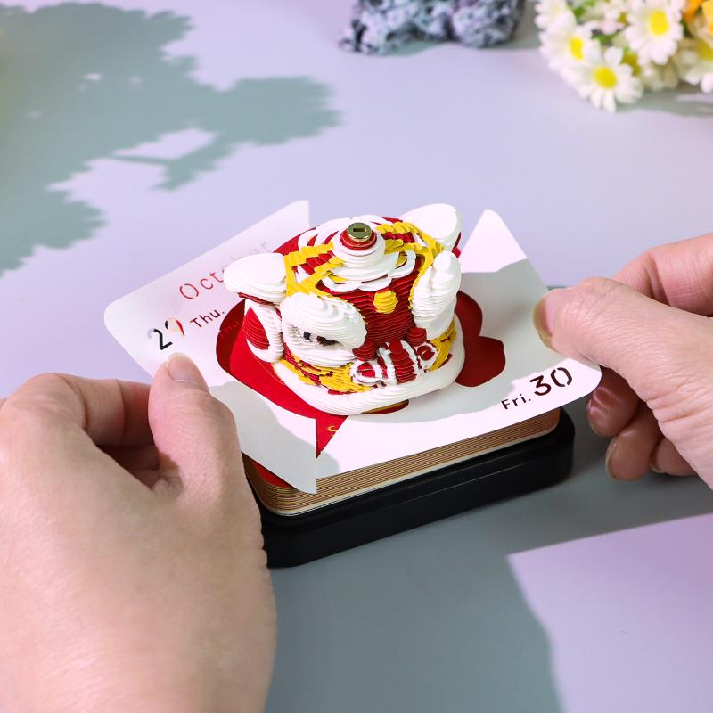 Unique 2027 Desk Calendar 3D Paper Carving for Enhanced Planning and Home Decor